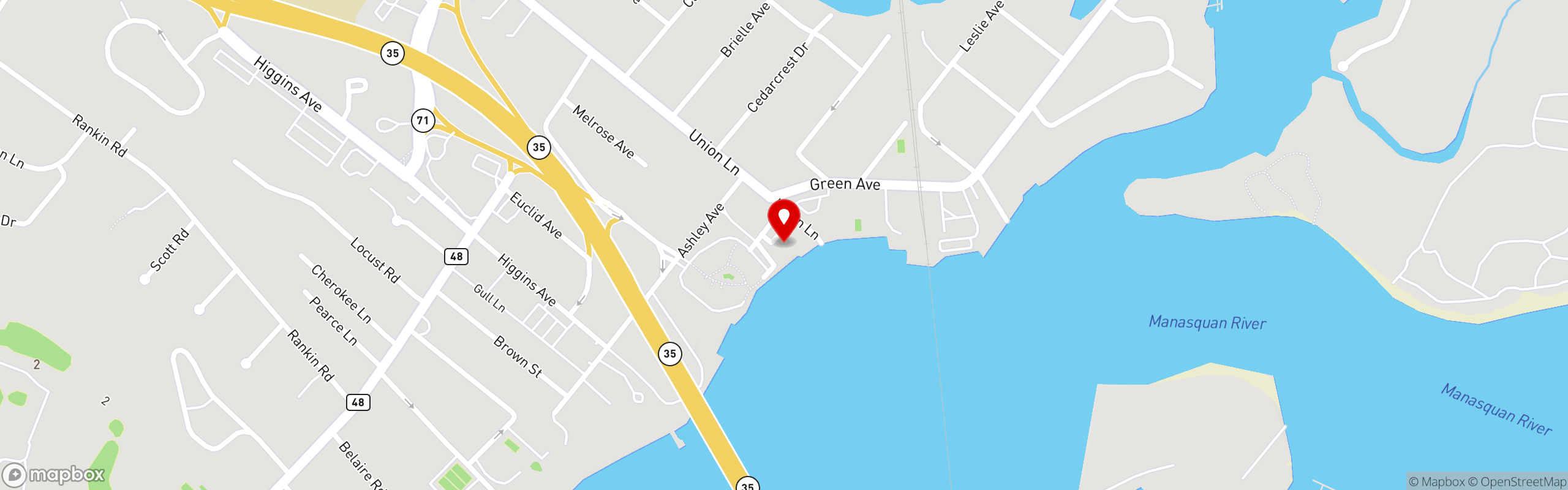 Street map pinning The Pig & Parrot in Brielle - Sandbar