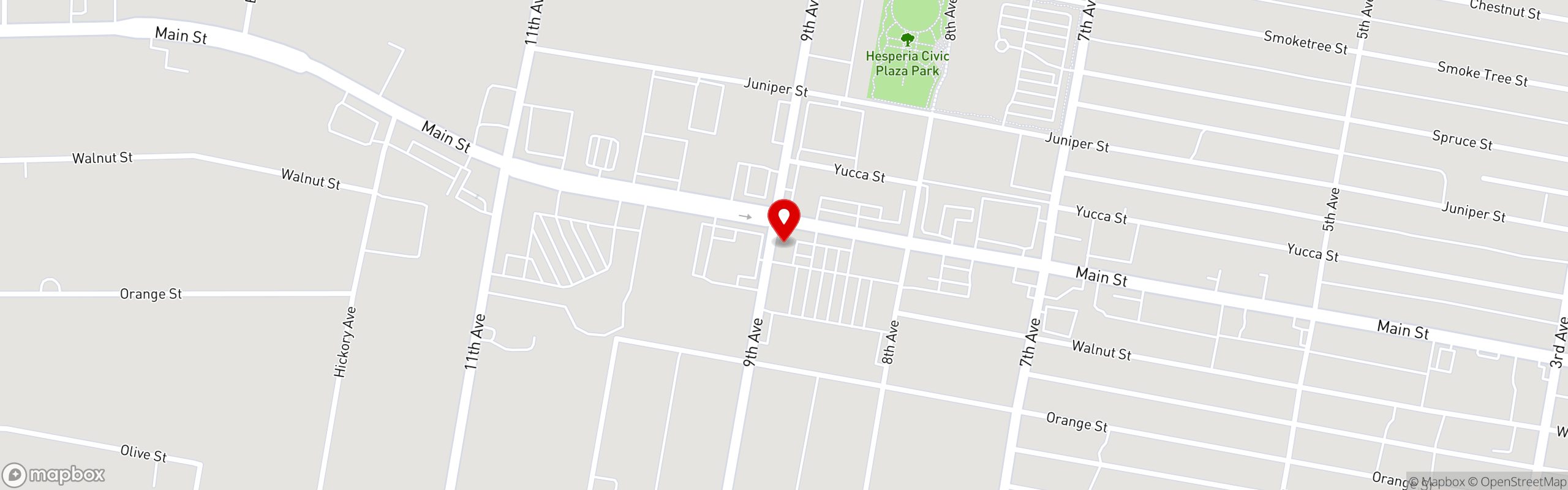Street map pinning Los Domingos in Hesperia, CA