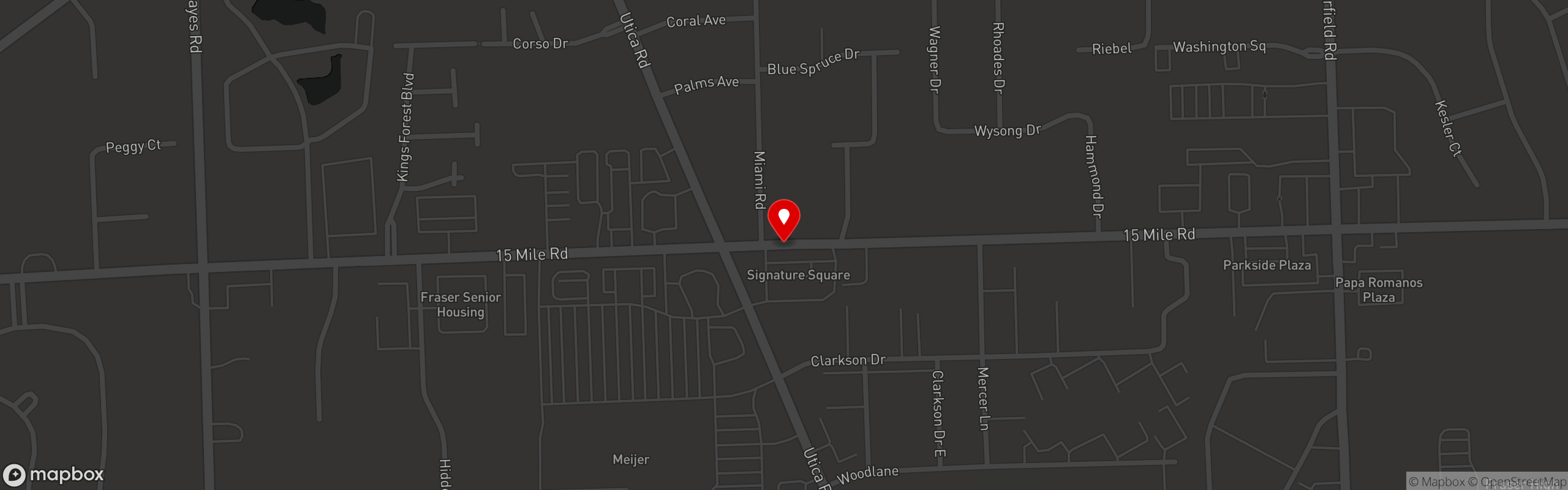 Street map pinning Jon Smith Subs in Clinton Township, MI