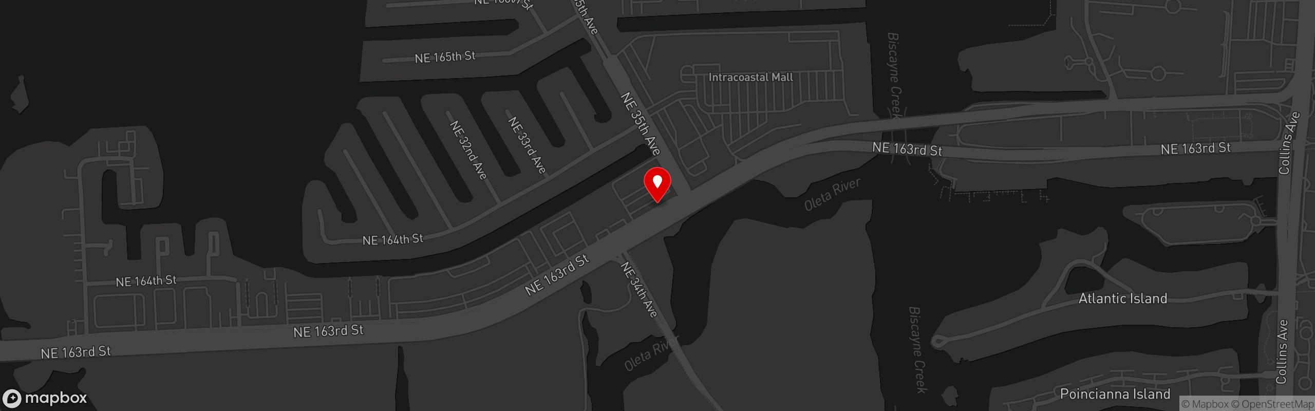 Street map pinning Jon Smith Subs in North Miami Beach