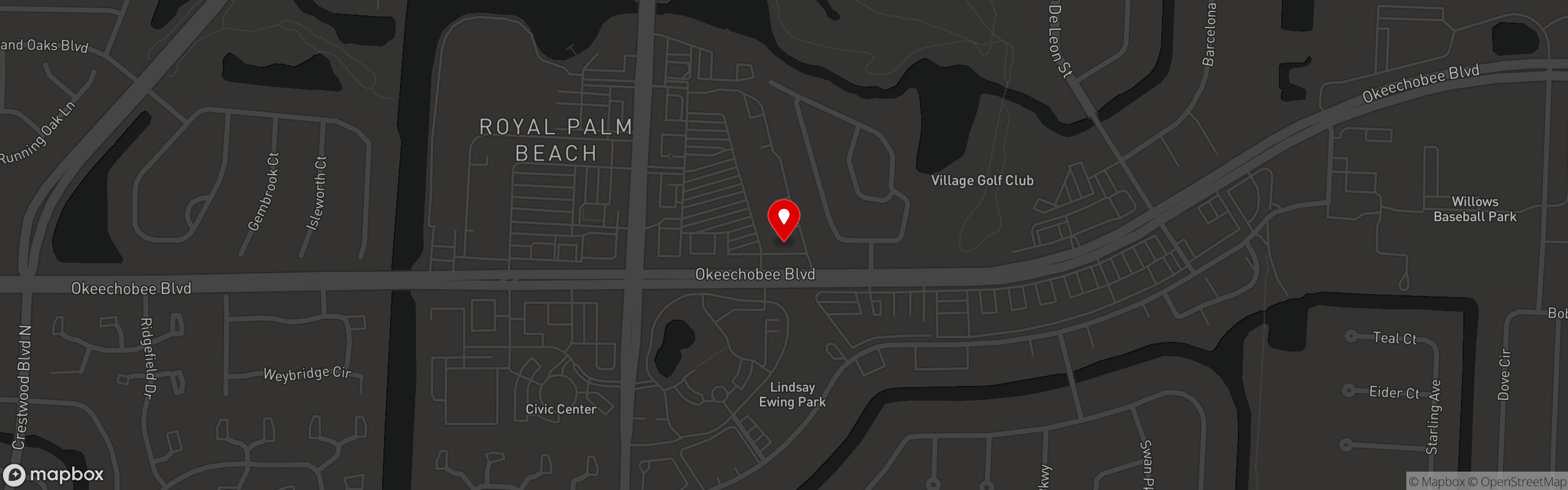 Street map pinning Jon Smith Subs in Royal Palm, FL