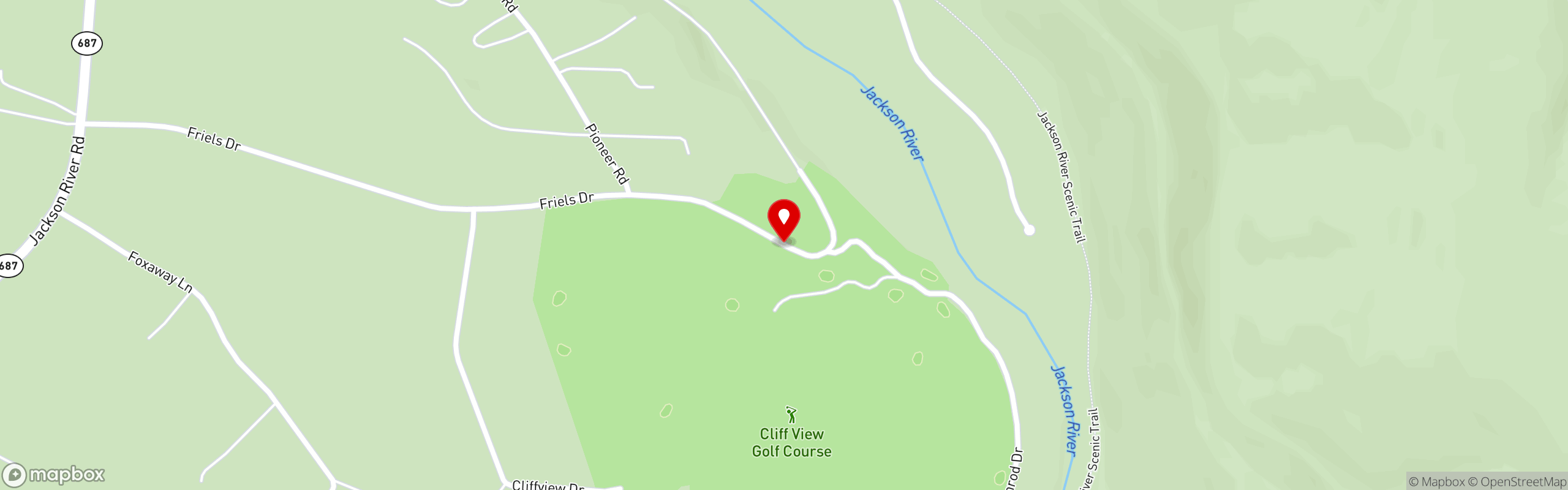 Street map pinning Cliff View in Cliff View