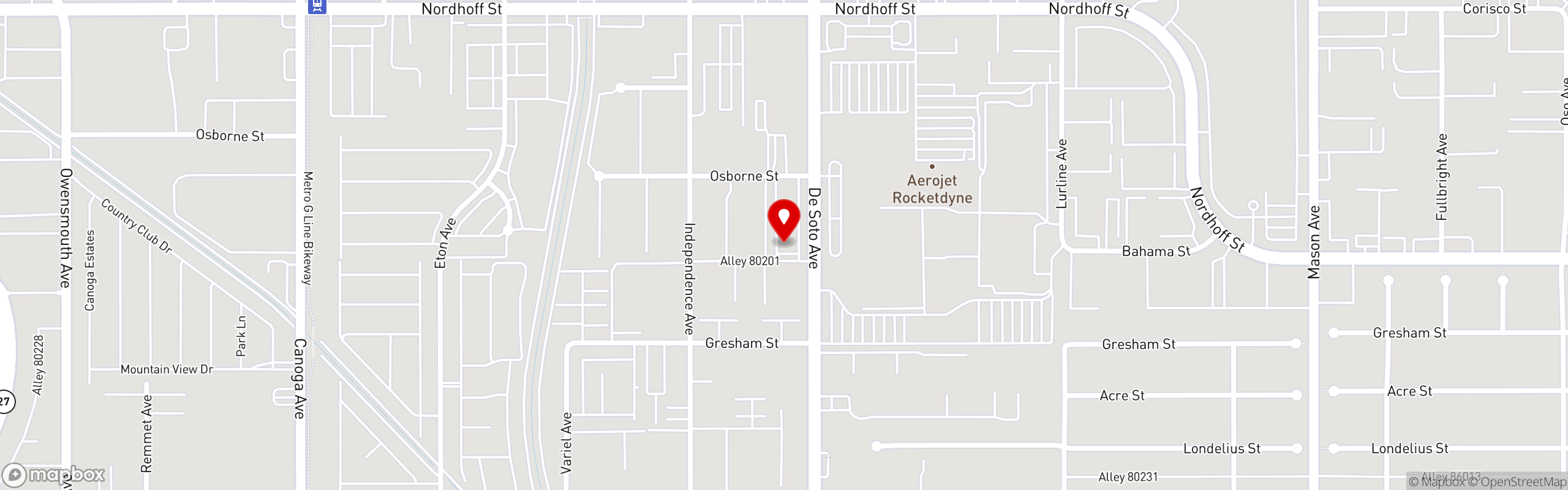 Street map pinning Main Kitchen Cafe in Main Kitchen Bar & Grill - Canoga Park
