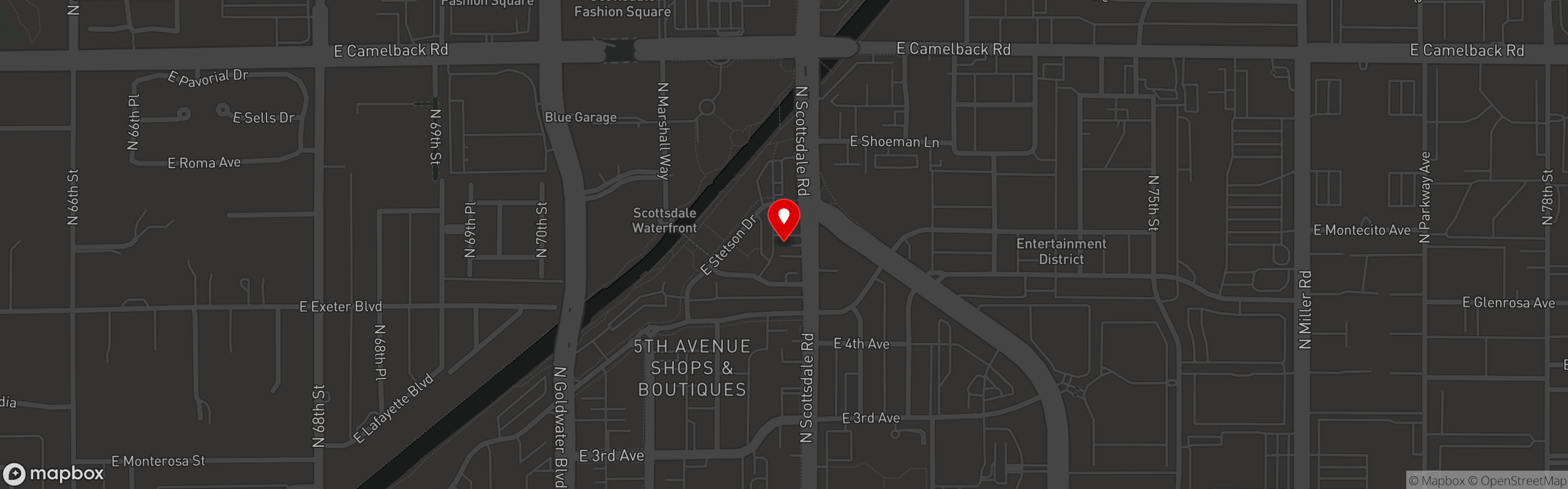 Street map pinning Diego Pops in Scottsdale