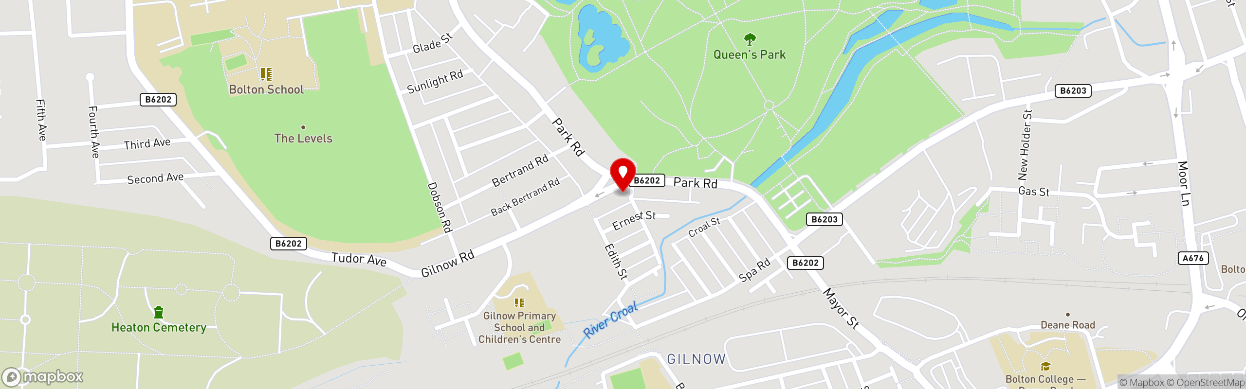 Street map showing the location of Tasty Grill in Tasty Grill