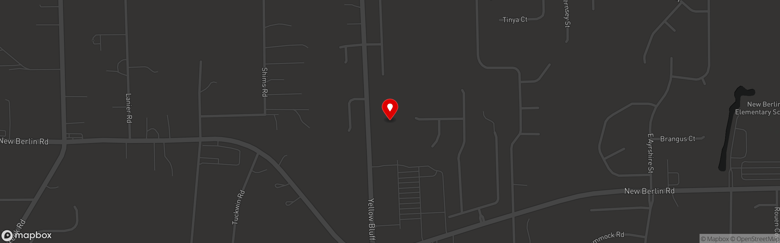 Street map pinning Southern Smokehouse in Southern Smokehouse