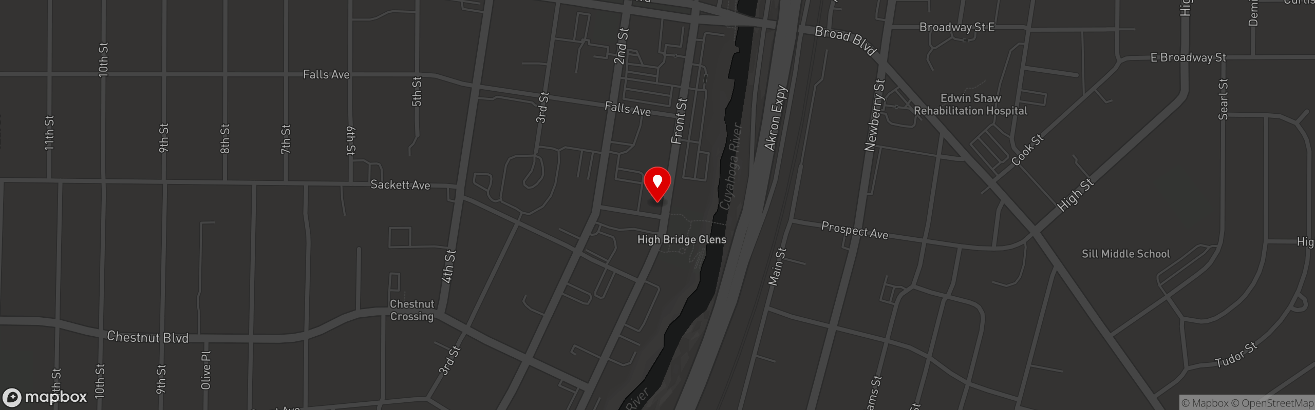 Street map pinning Butcher & Sprout in Cuyahoga Falls