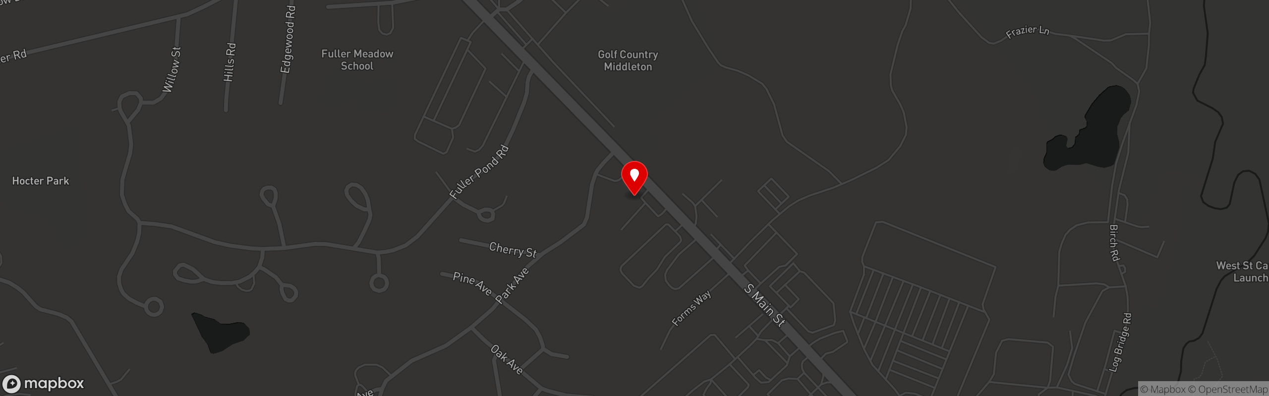 Street map pinning Maggie's Farm in Middleton