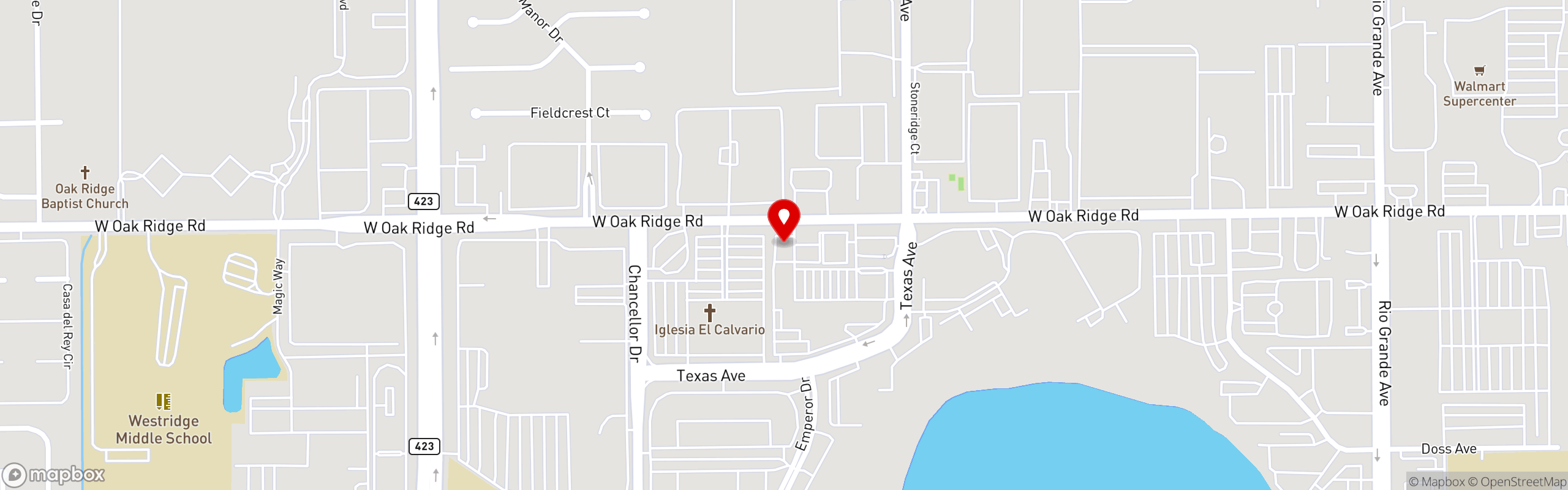 Street map pinning ANF Gyros & Grill in Oak Ridge Orlando