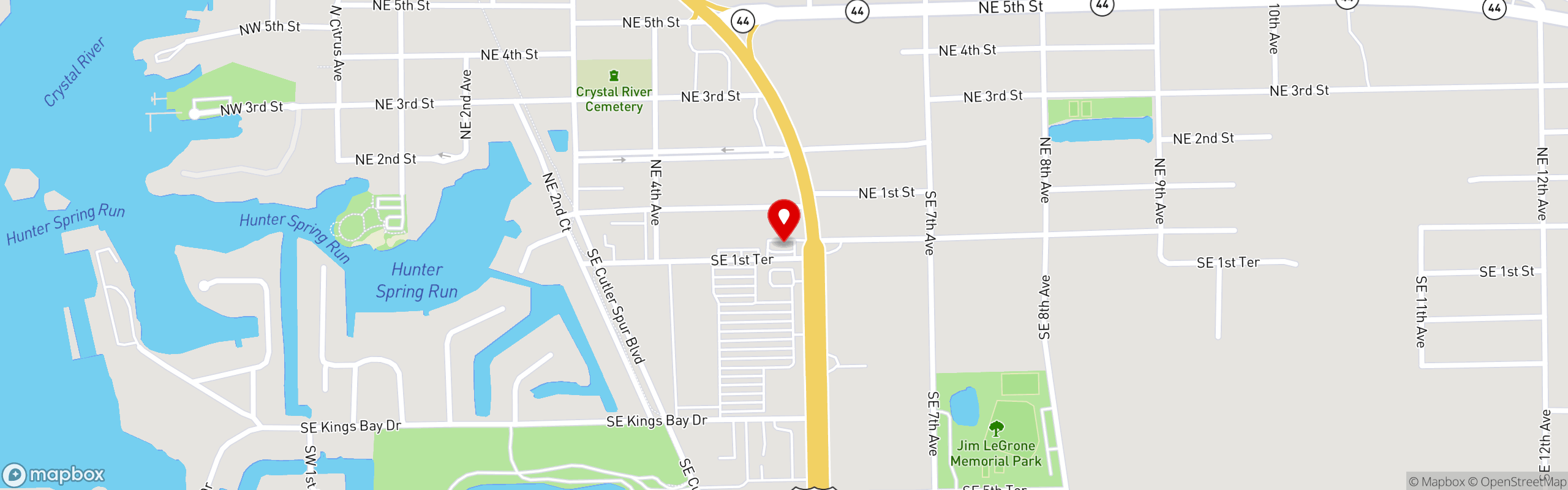 Street map pinning ANF Gyros & Grill in Crystal River