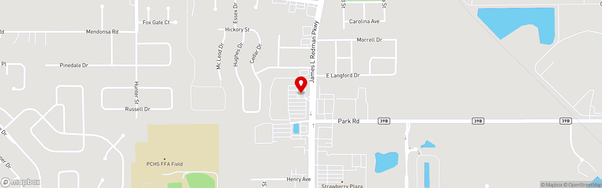 Street map pinning ANF Gyros & Grill in Plant City