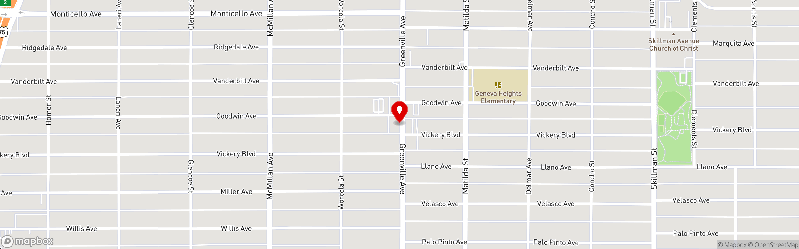 Street map pinning Christies in Christies