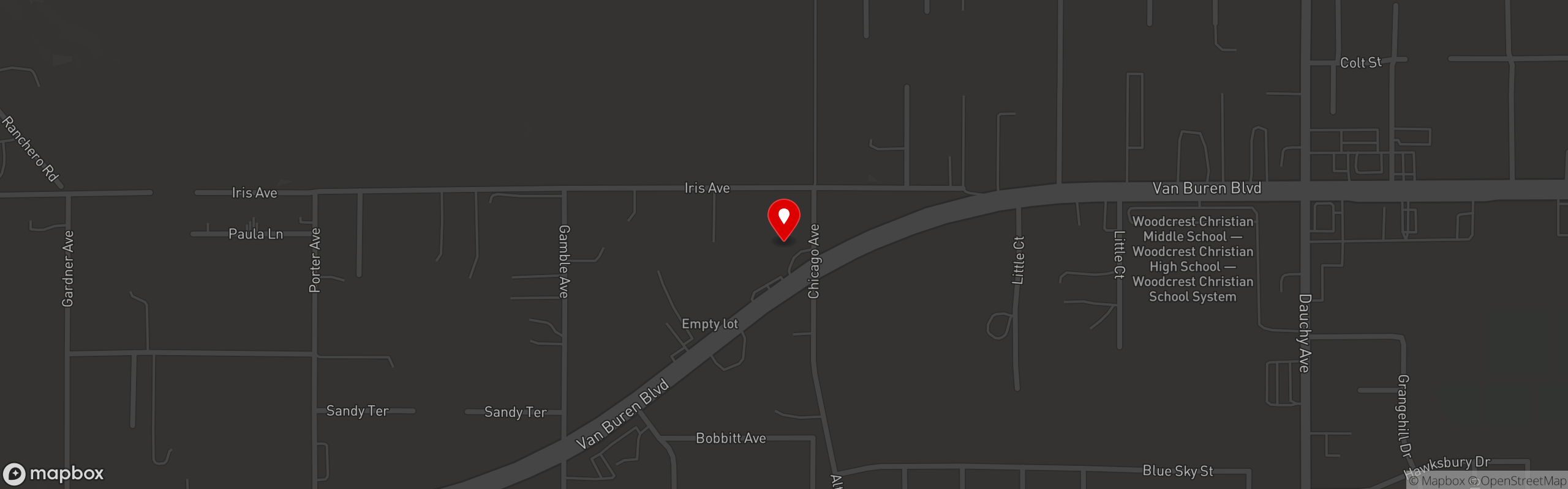 Street map pinning Flat Top Bar and Grill in Woodcrest
