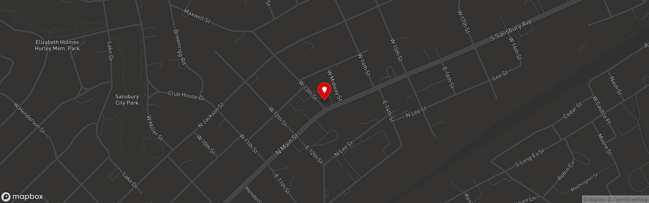 Street map pinning Shuckin' Shack - Salisbury in Salisbury