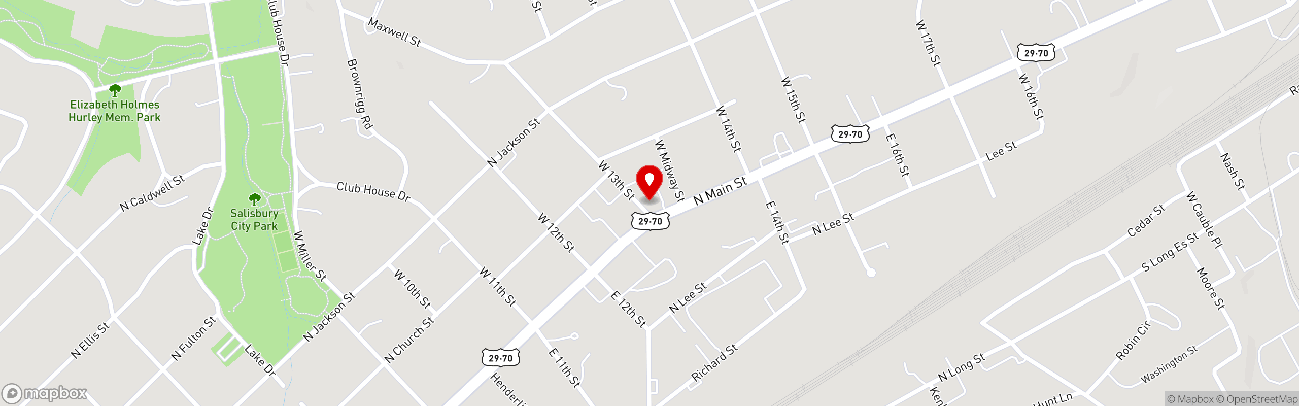 Street map pinning Shuckin' Shack - Salisbury in Salisbury