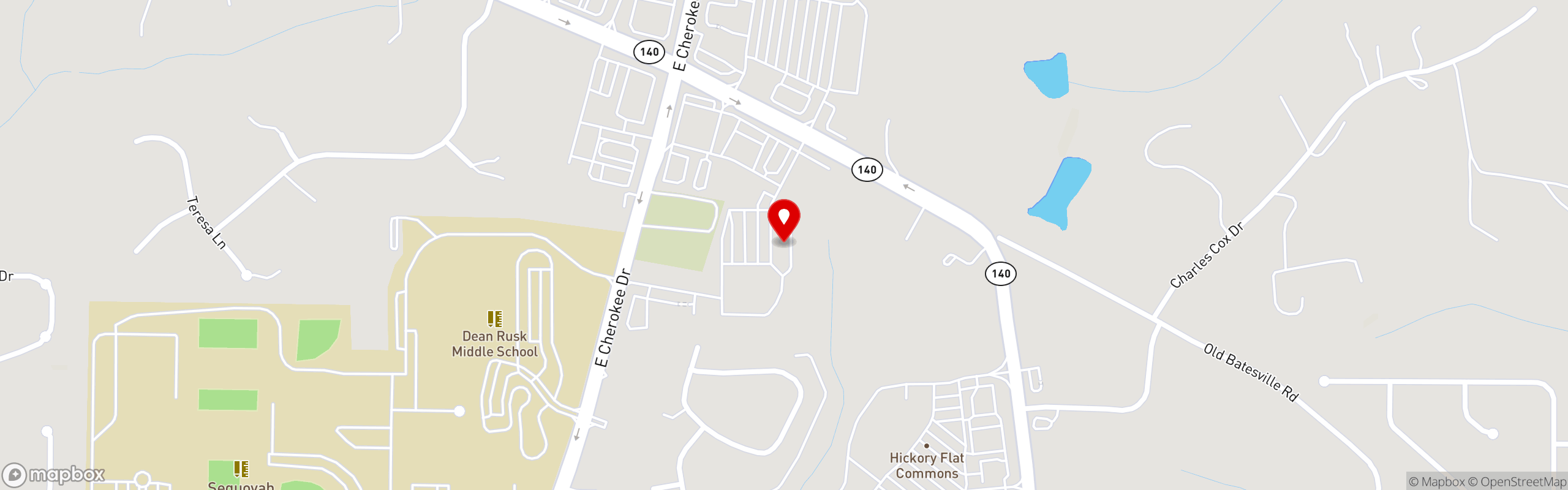 Street map pinning Big Easy BBQ - A Cajun Smokehouse in Big Easy BBQ - Hickory Flat