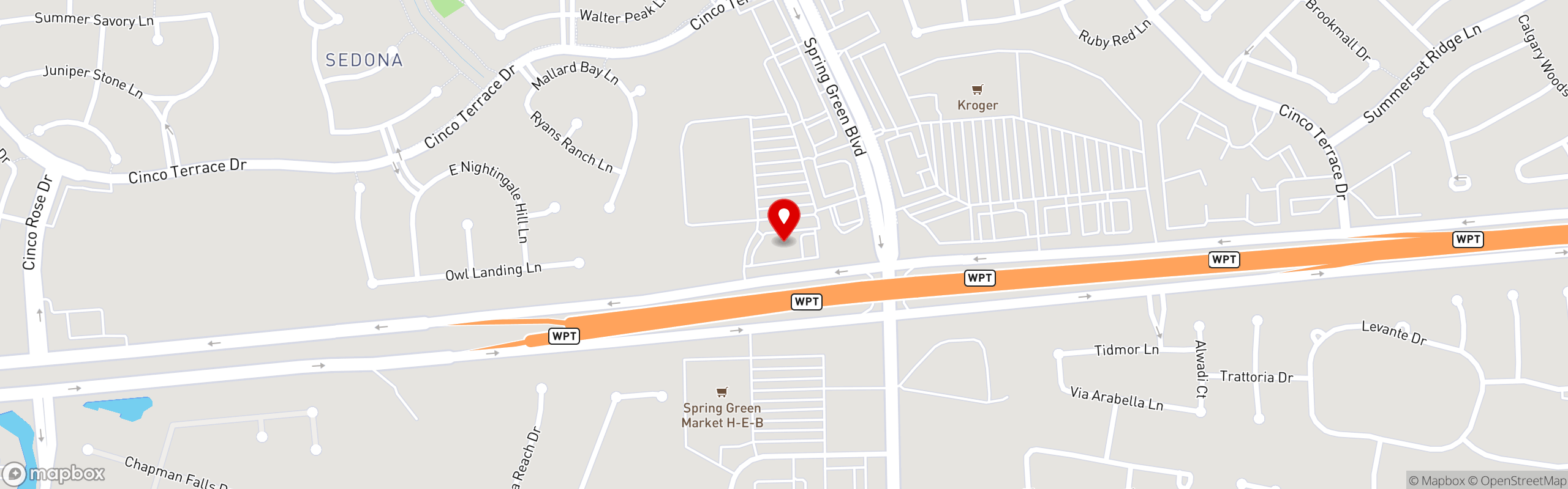 Street map pinning On The Kirb in Katy