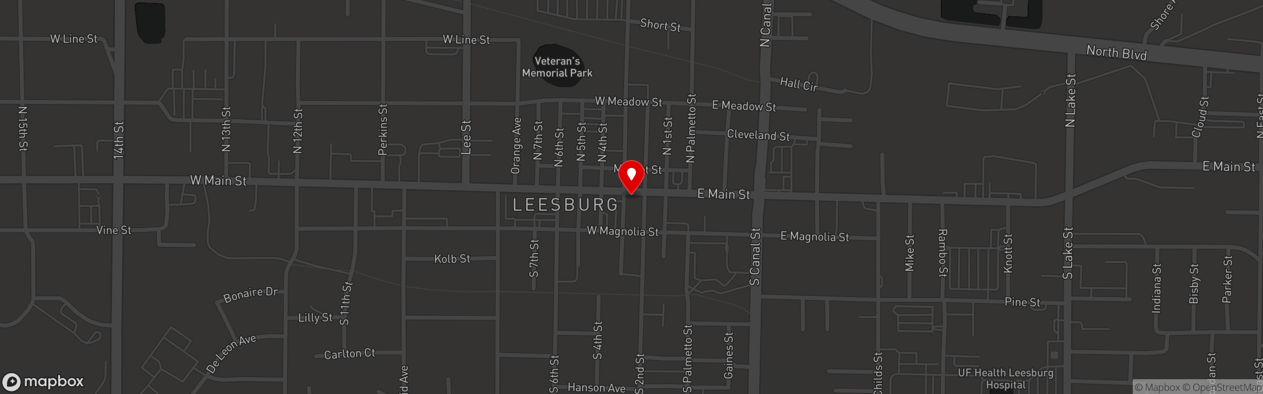 Street map pinning The Brick & Barrel in Leesburg