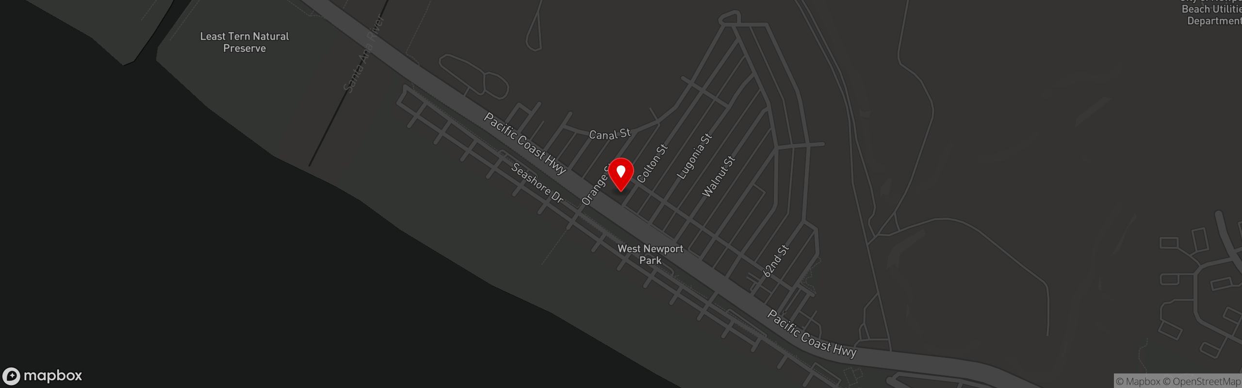 Street map pinning il Barone Ristorante in Newport Beach