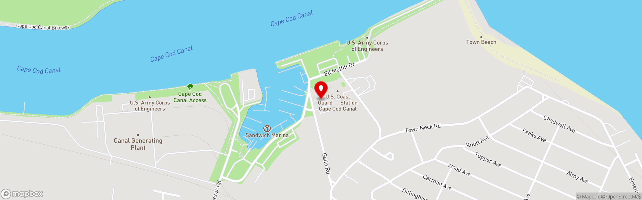 Street map pinning The Pilot House in Sandwich