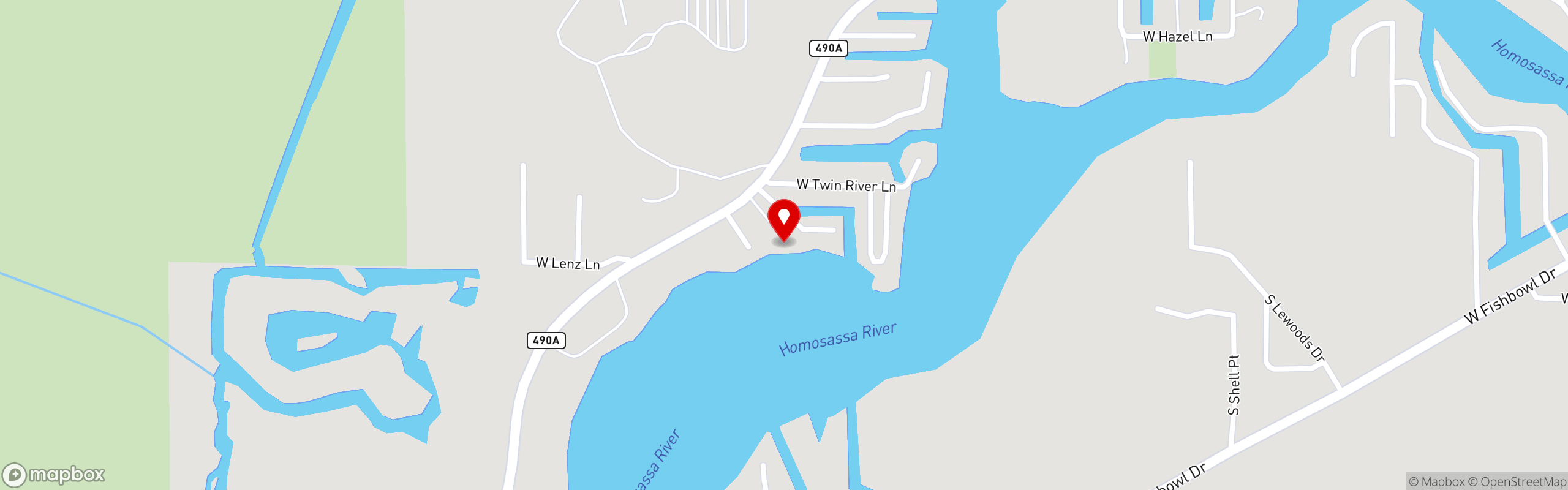 Street map pinning Seagrass Waterfront in Homosassa