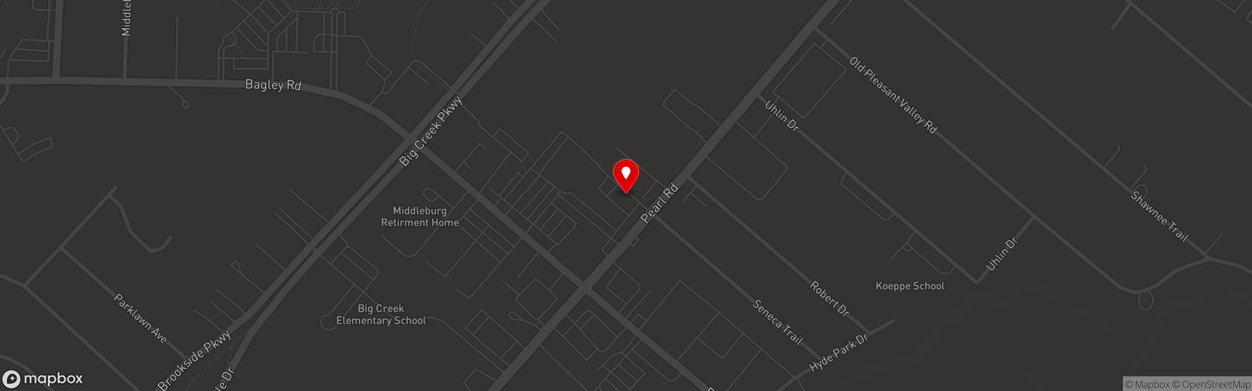 Street map pinning The Original Steaks and Hoagies in Middleburg Heights