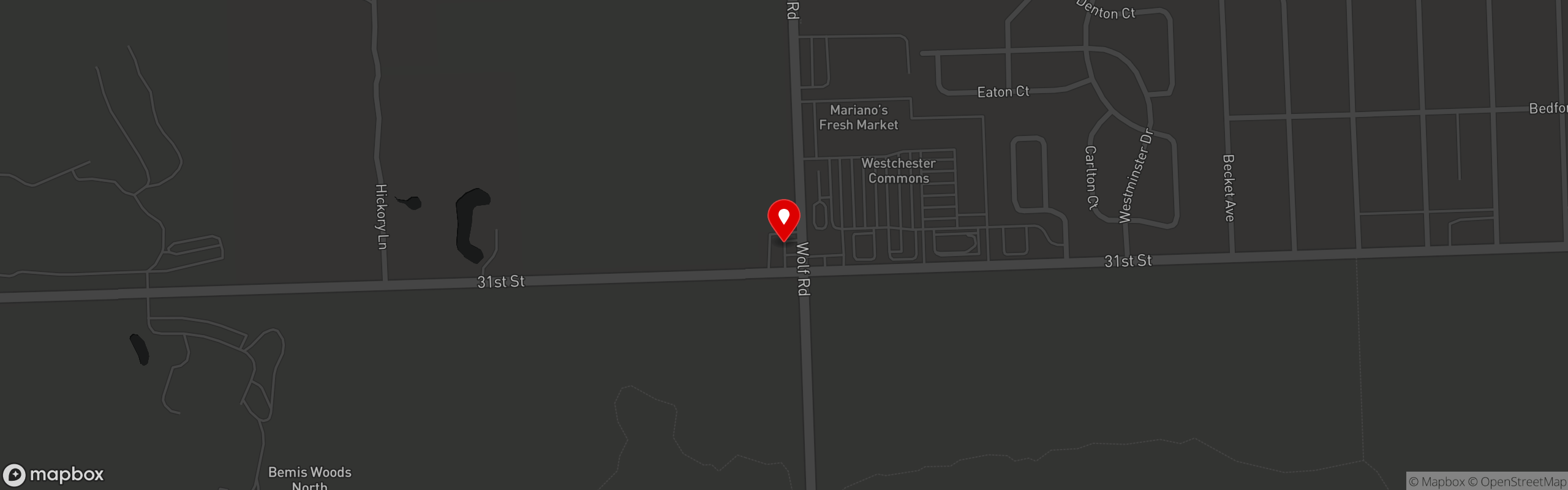 Street map pinning The Original Steaks and Hoagies in Westchester