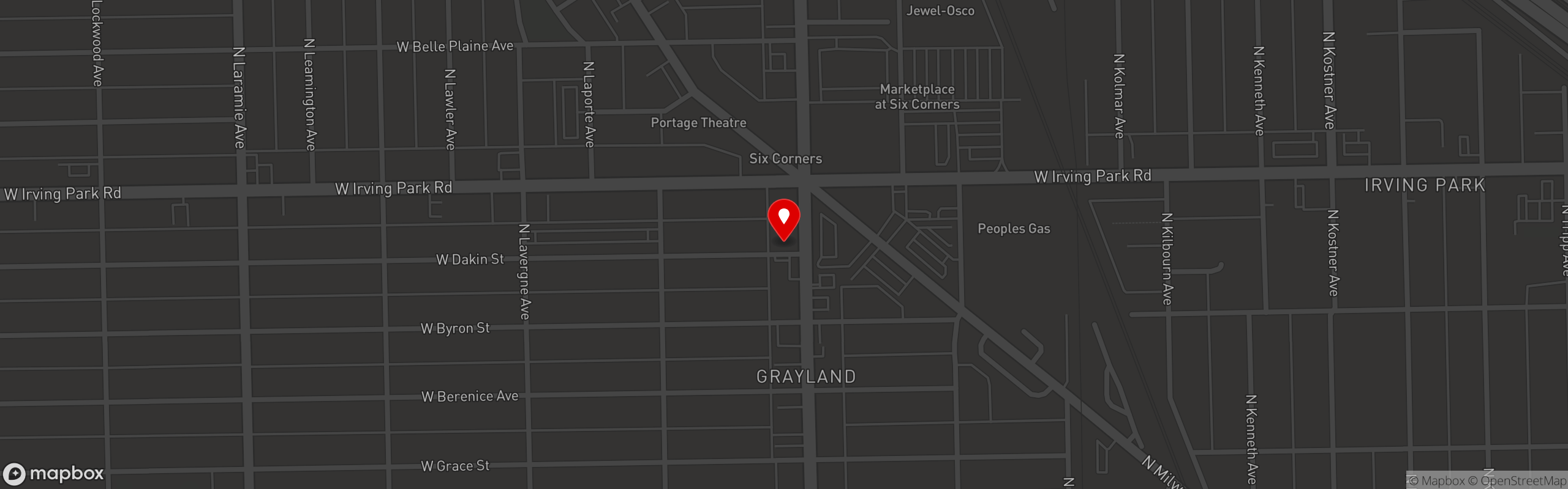 Street map pinning The Original Steaks and Hoagies in Chicago