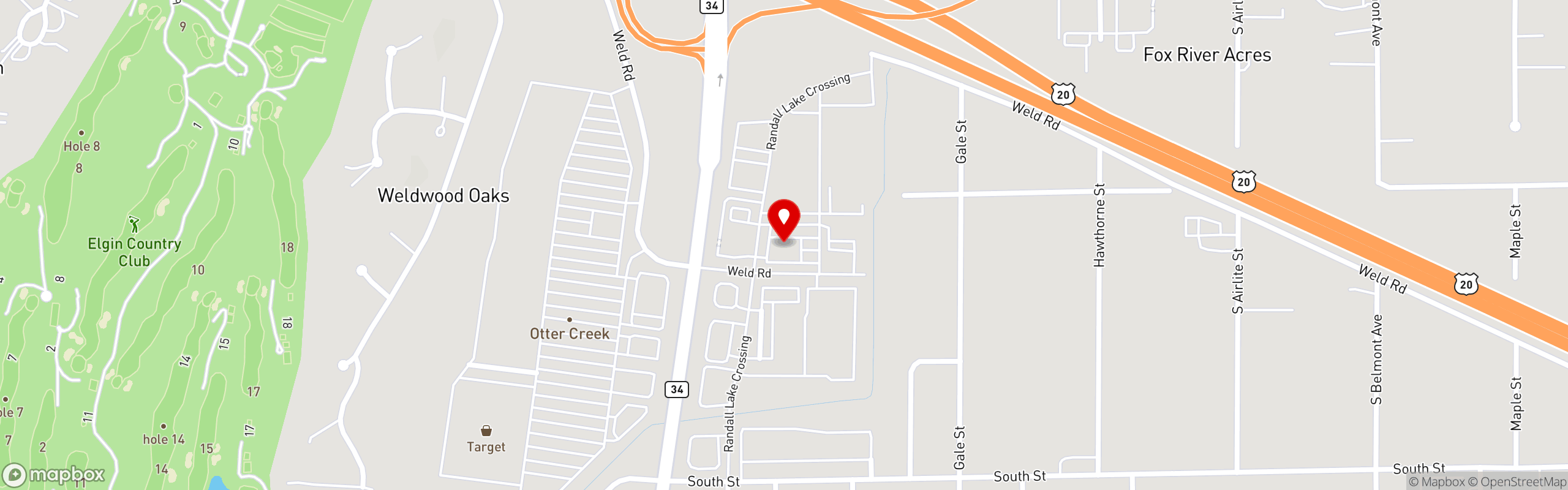 Street map pinning Old Republic [Kitchen + Bar] in Elgin