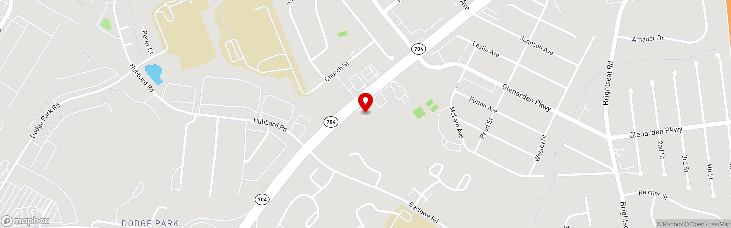 Street map pinning Horace & Dickies Seafood of Glenarden in Glenarden