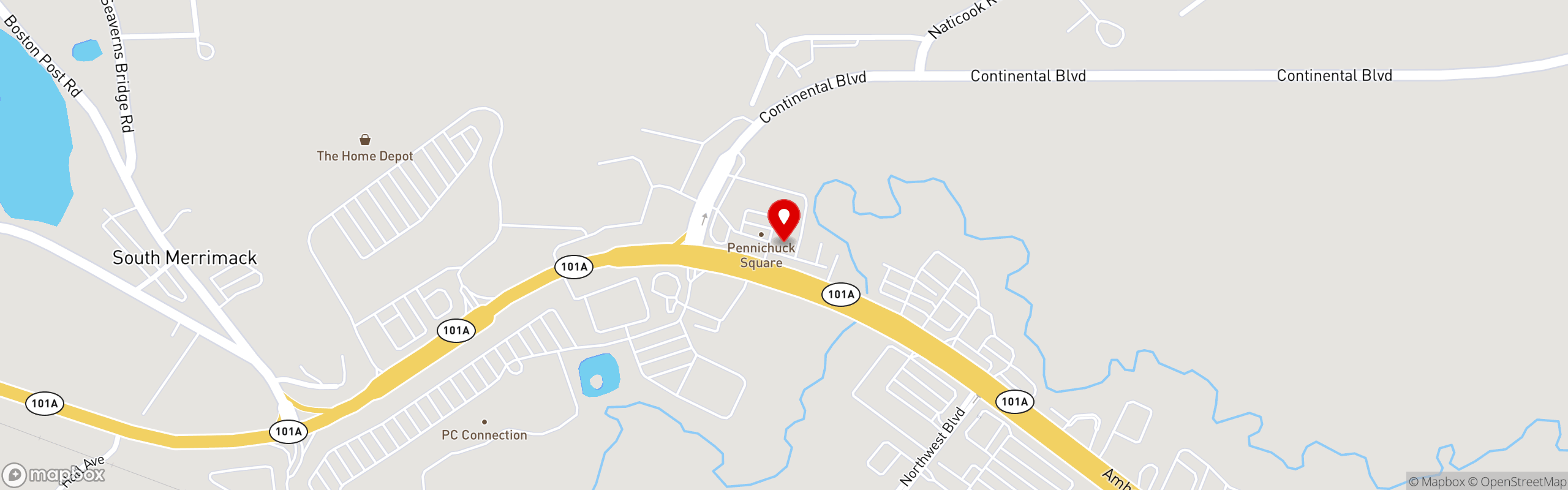 Street map pinning Giorgio's Ristorante & Bar Merrimack in Merrimack, NH