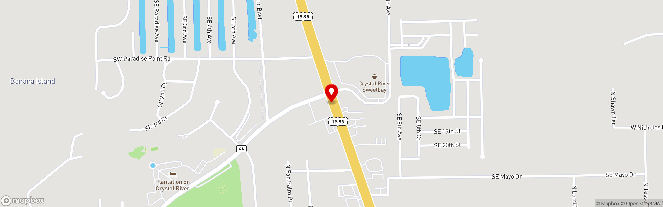 Street map pinning Breakfast Station in Breakfast Station (Crystal River)