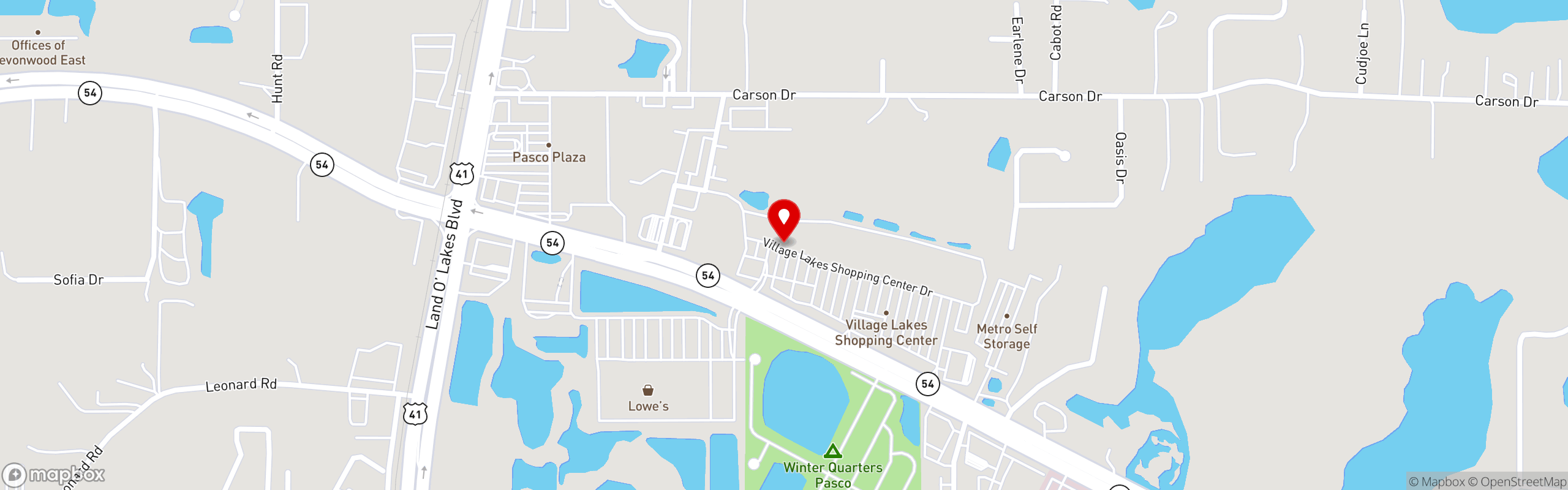 Street map pinning Breakfast Station in Breakfast Station (Land O Lakes)