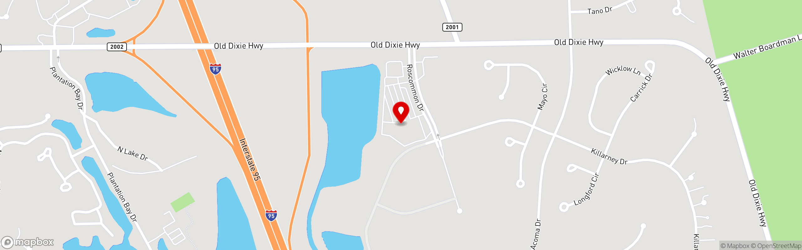 Street map pinning Breakfast Station in Breakfast Station (Ormond Beach)