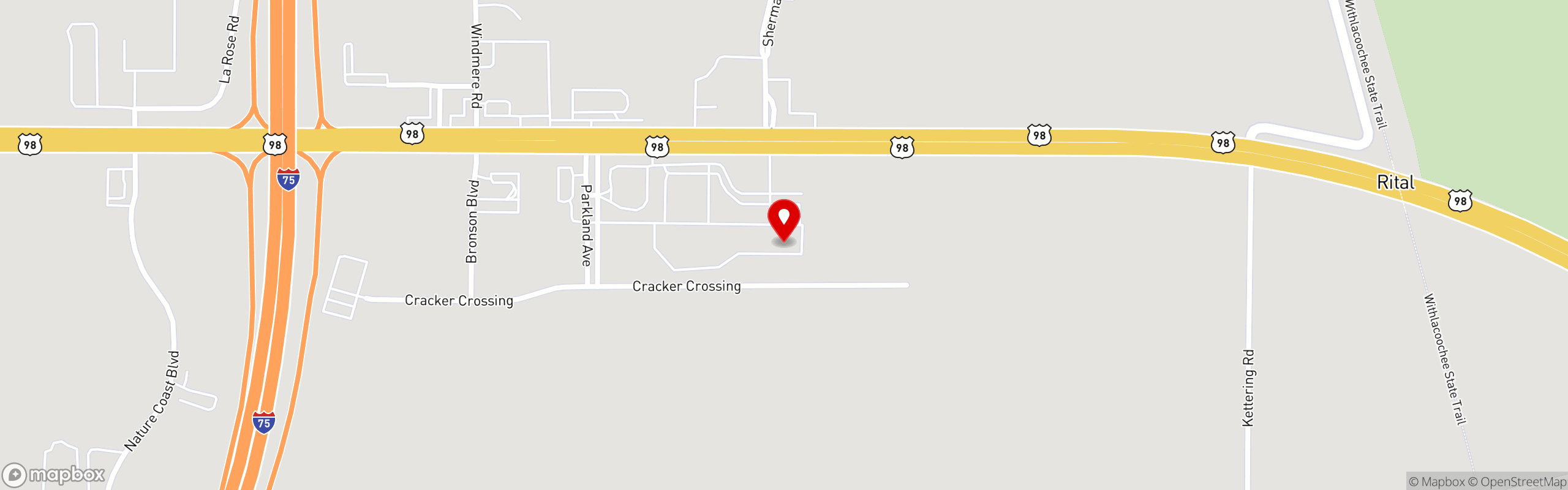 Street map pinning Breakfast Station in Breakfast Station (Ridge Manor)