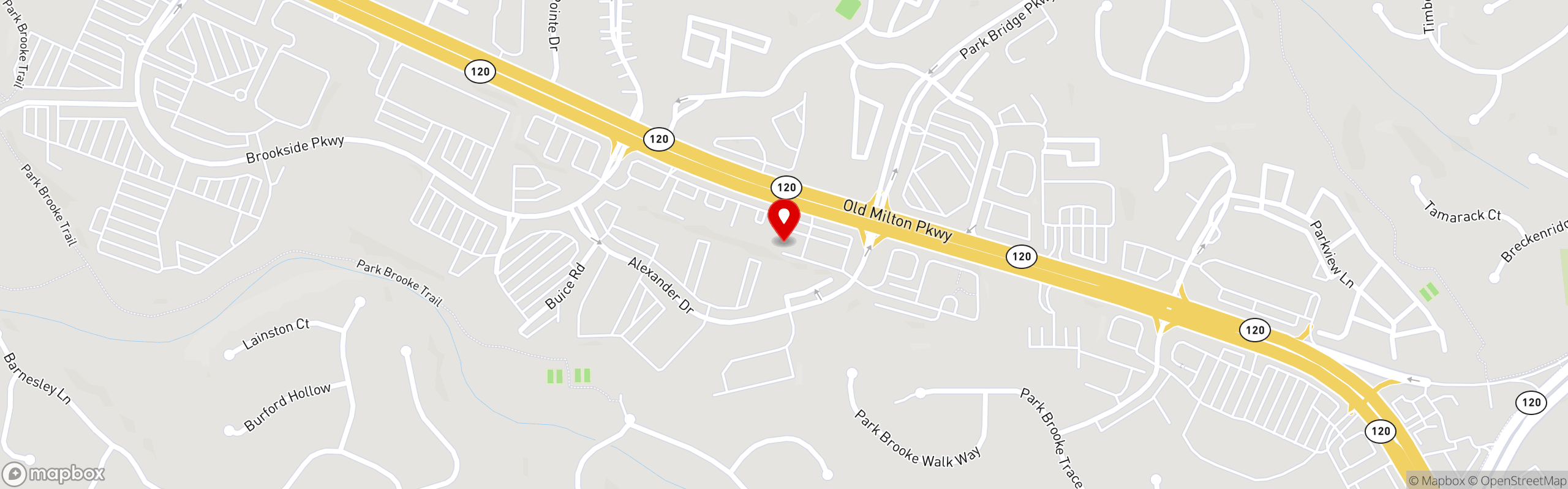 Street map pinning Las Delicias de La Abuela in La Abuela Alpharetta