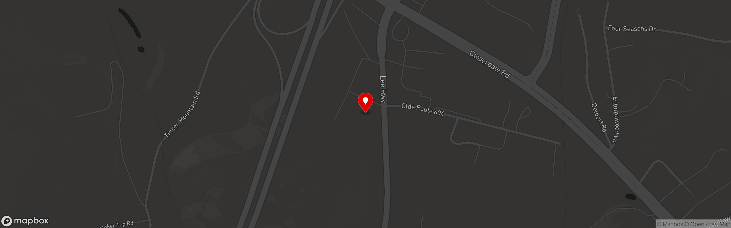Street map pinning Angelle's Diner in Troutville