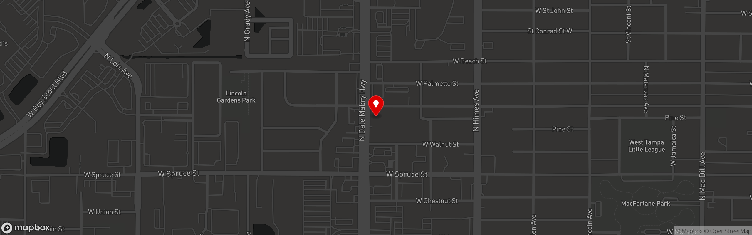 Street map pinning Greenlane in West Tampa (Dale Mabry)