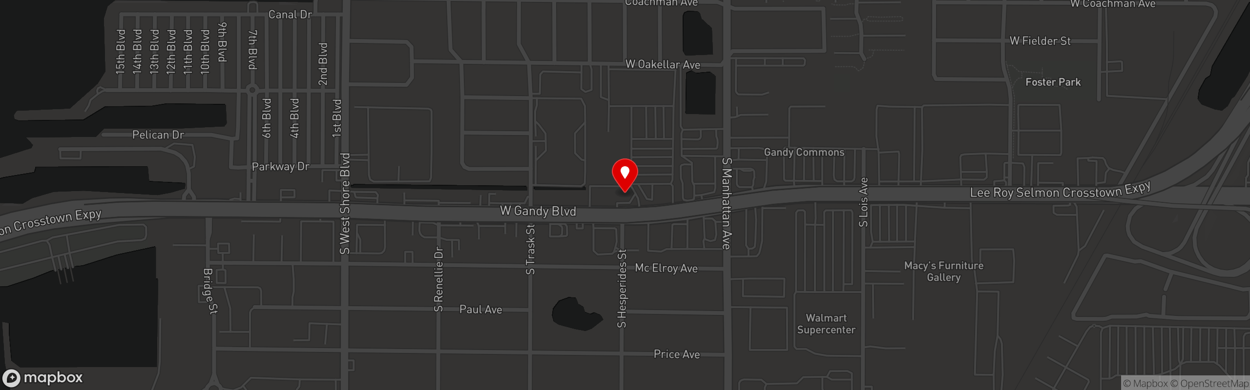 Street map pinning Greenlane in South Tampa (Gandy Blvd)