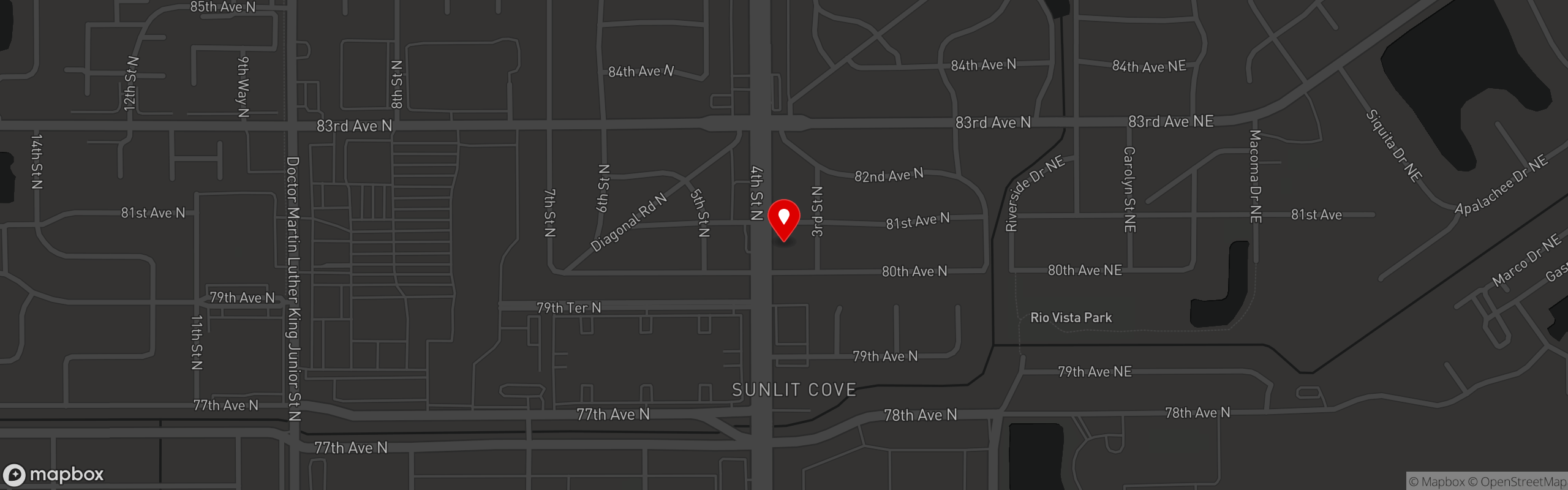Street map pinning Greenlane in St. Petersburg