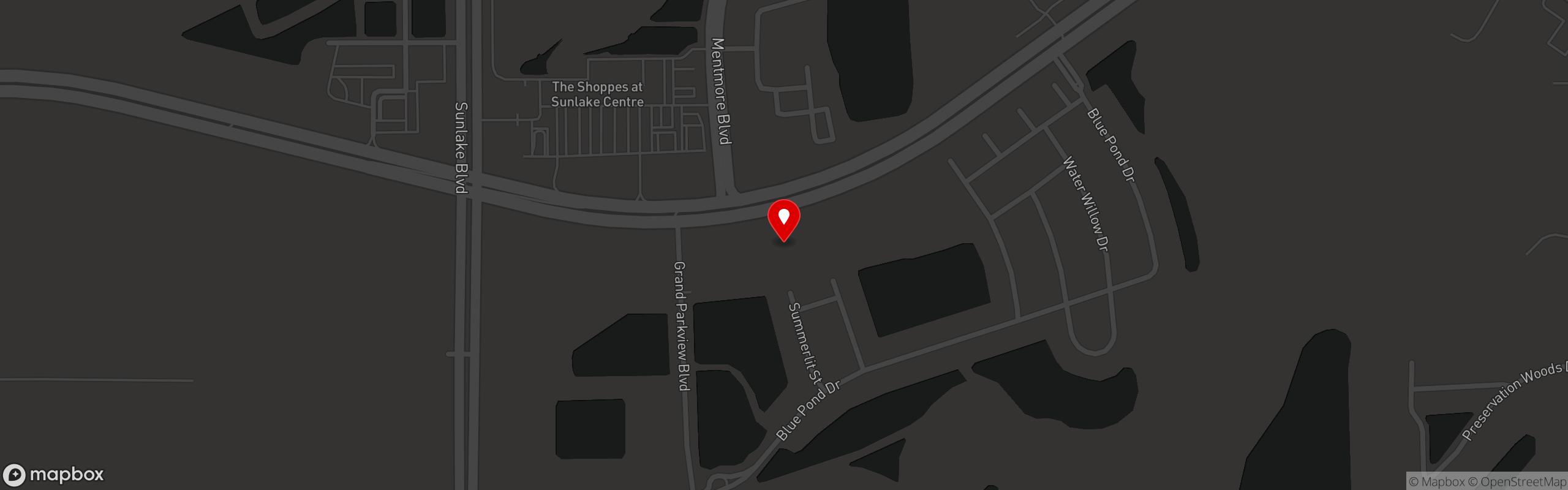 Street map pinning Greenlane in Lutz (Sunlake)