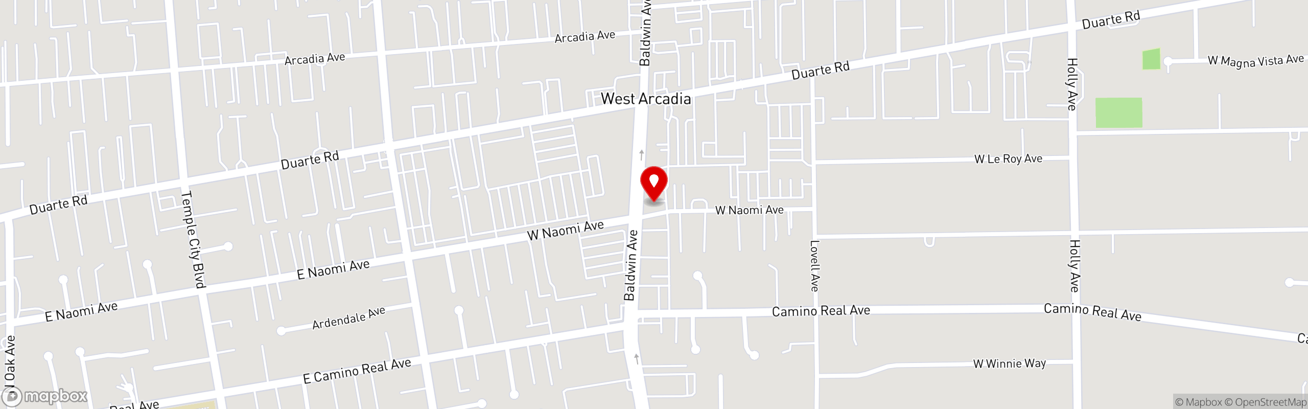 Street map pinning Little Provence Café in Arcadia