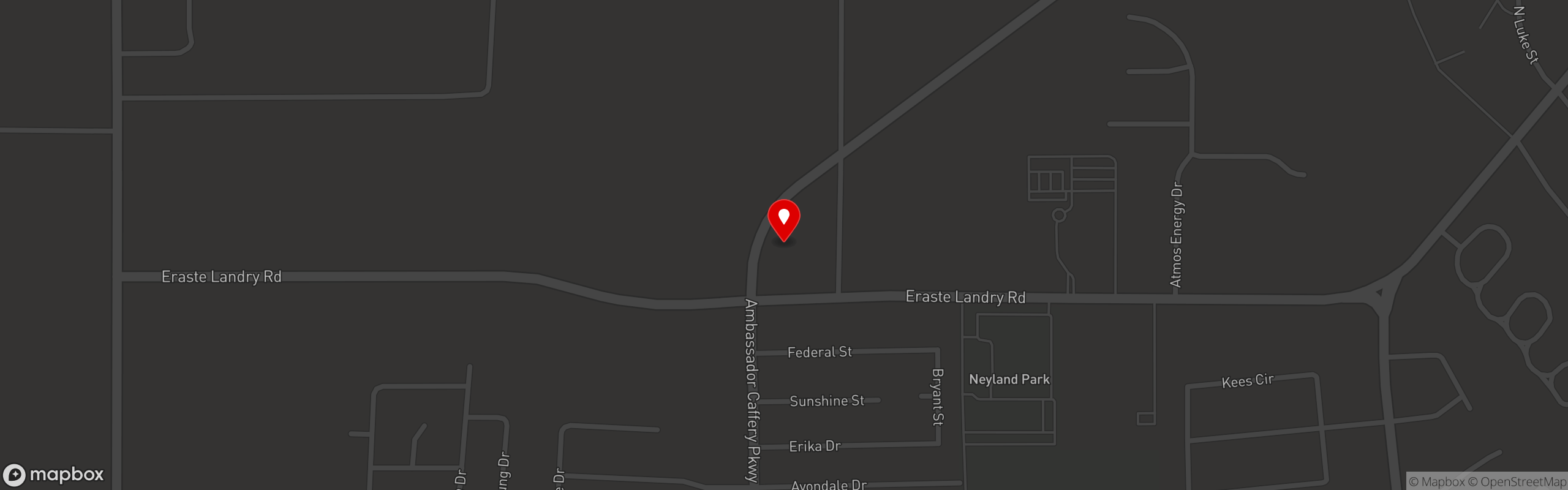 Street map pinning Empire Wingz in Lafayette