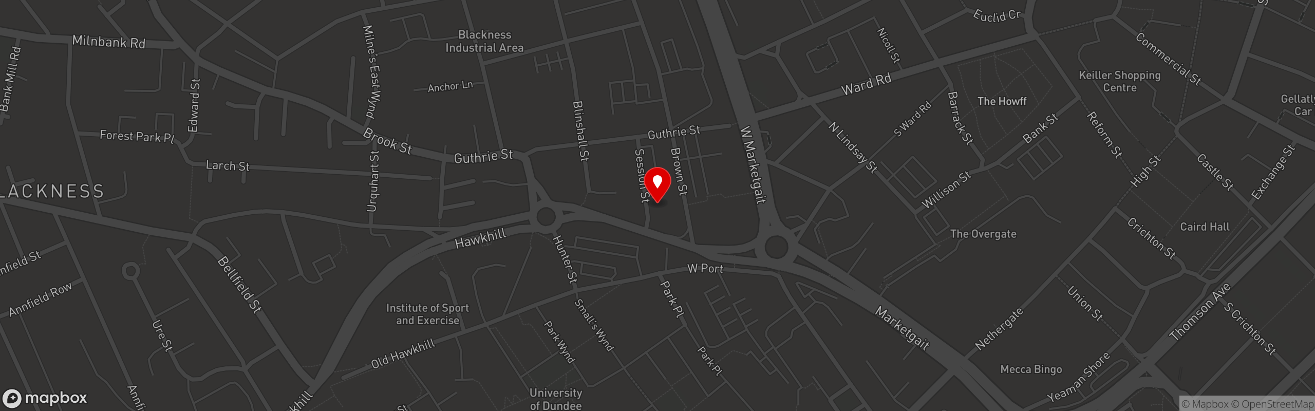Street map showing the location of Jahangir Tandoori - Dundee in Jahangir Tandoori