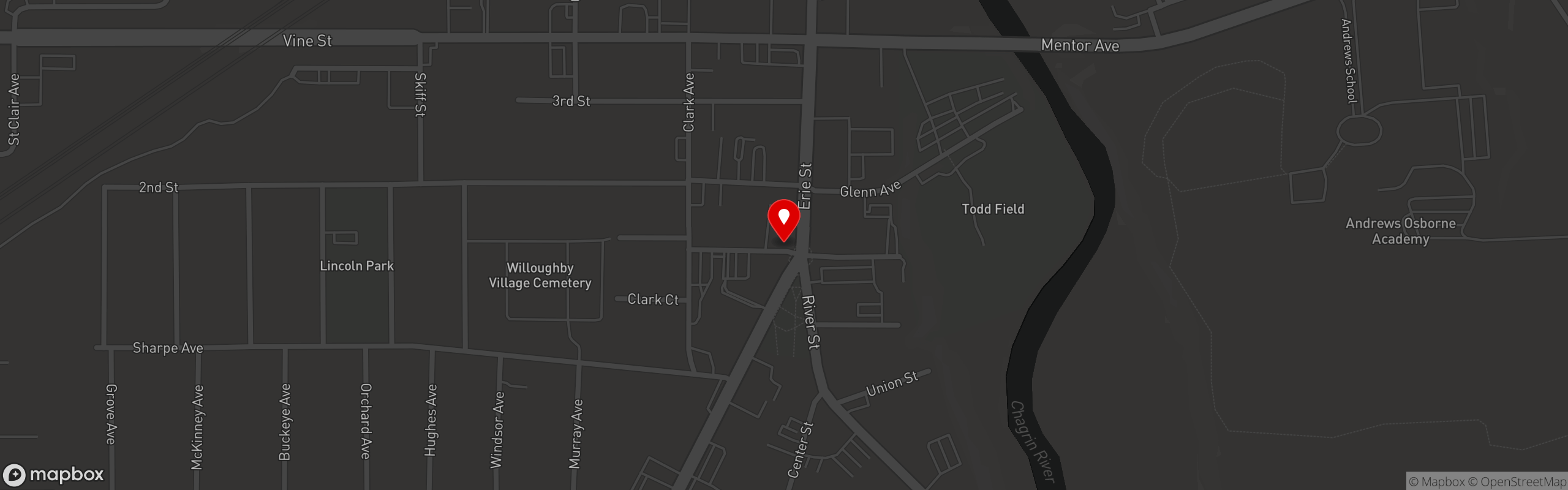 Street map pinning Fiona's Coffee Bar & Bakery in Fiona's Coffee Bar & Bakery