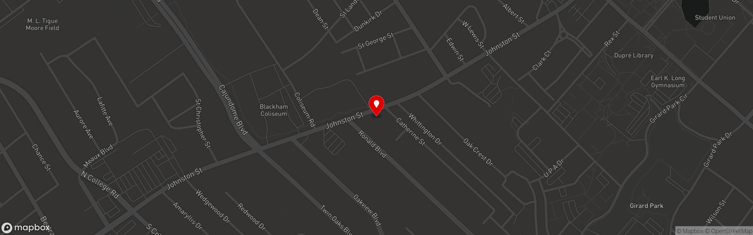 Street map pinning Ground Pat'i in Lafayette