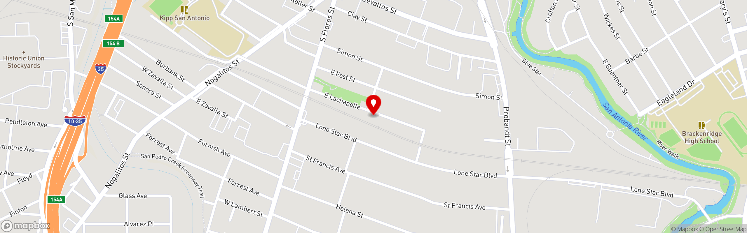 Street map pinning Künstler Brewing in Künstler Brewing