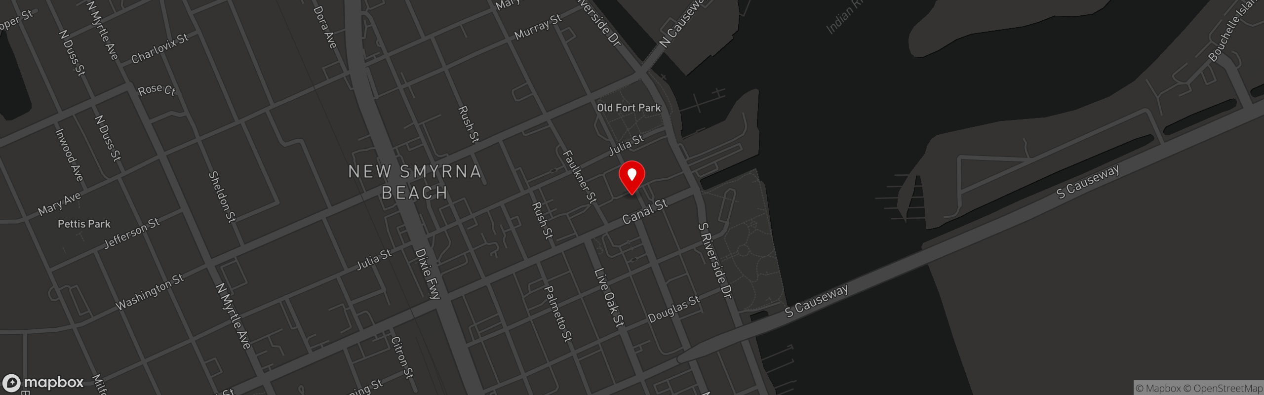 Street map pinning Prima in New Smyrna Beach, FL