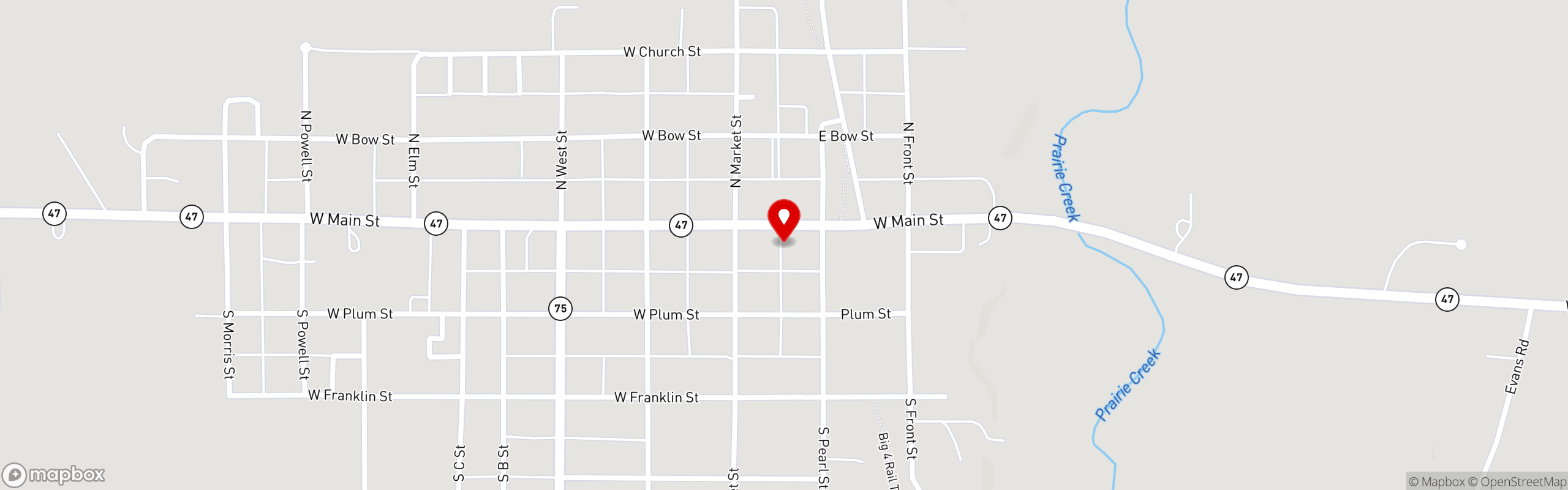 Street map pinning Pizza King | Thorntown, IN in Pizza King | Thorntown, IN