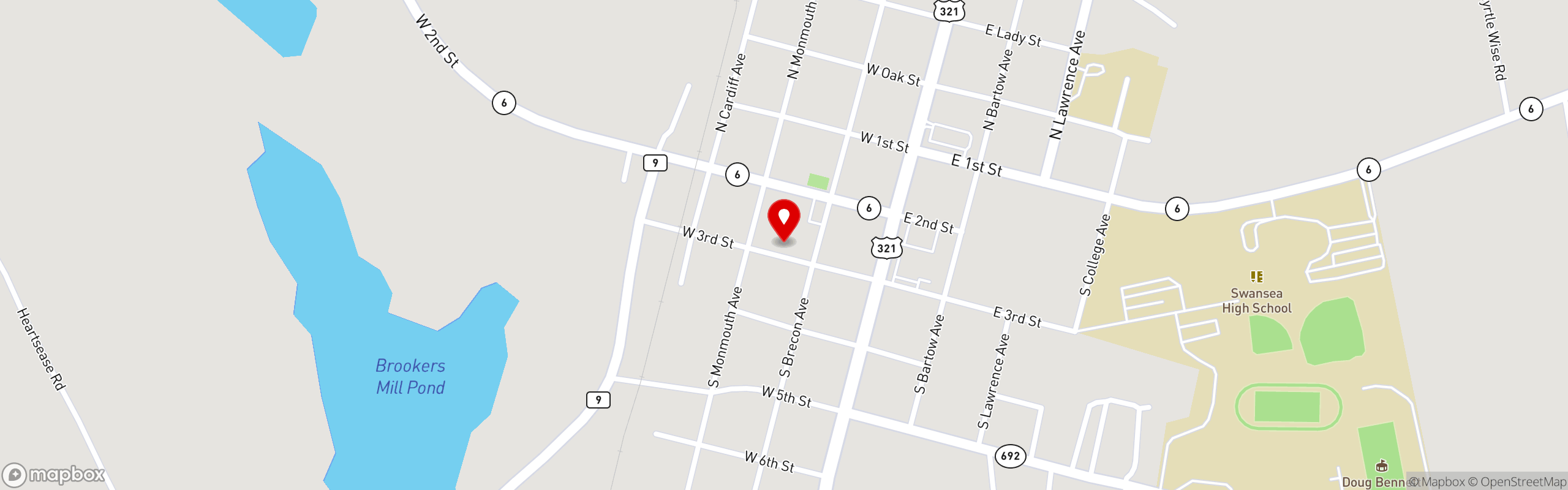Street map pinning PapaRoni's Pizzeria & Grill in PapaRoni's Swansea